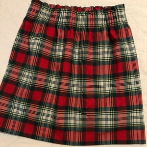 J Crew holiday plaid skirt